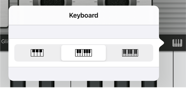 Figure. Keyboard Size pop-up menu.