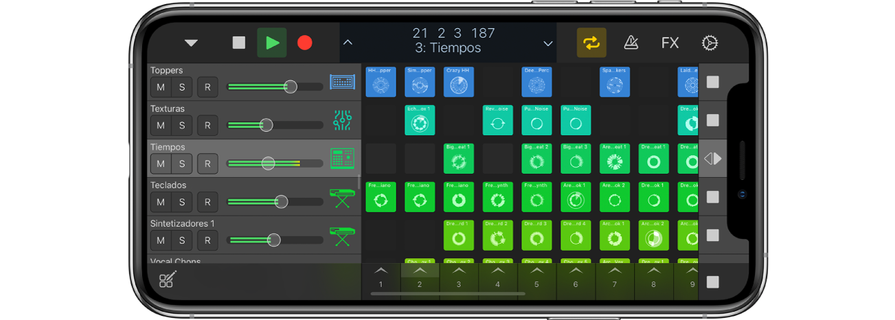 Proyecto reproduciéndose en Logic Remote.