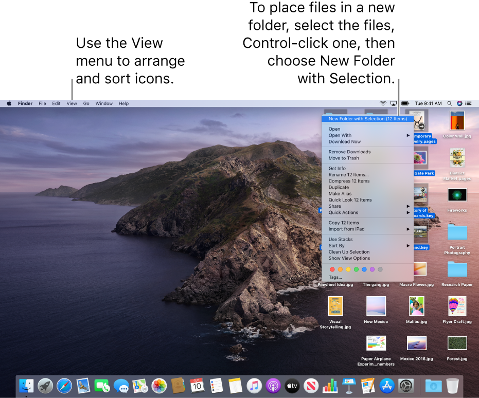 Desktop arrangement settings