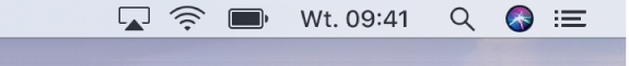 Menu statusu.