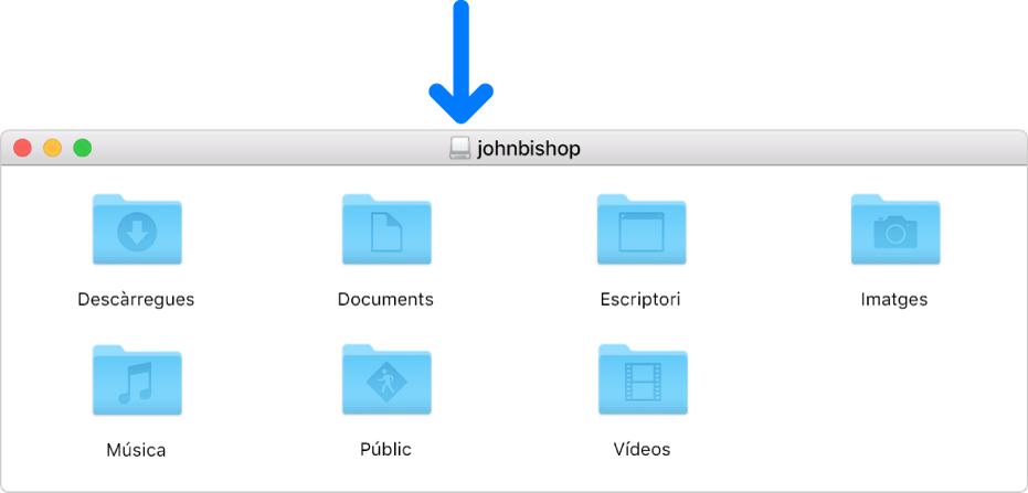 La icona petita de la barra de títol de la finestra de la imatge de disc que correspon a la carpeta d’inici d’un usuari eliminat.
