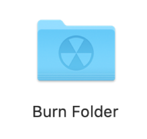 A burn folder on the desktop.