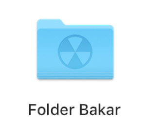 Folder bakar di desktop.