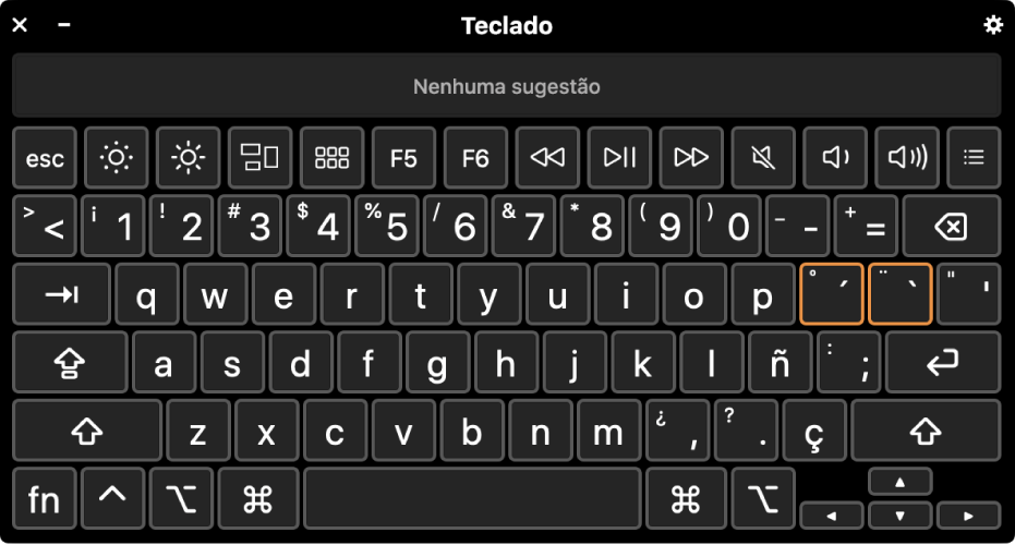 A Disposição do teclado para o idioma espanhol.