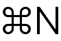 Символ клавіші Command і літера N