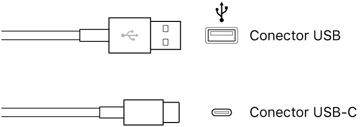 Ilustración. Ilustración de los conectores USB y USB-C.