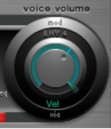 図。「voice volume」ノブ。