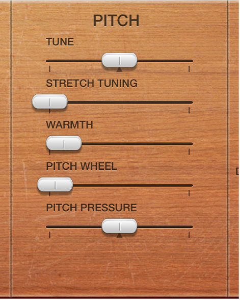 図。Vintage Clavの「Pitch」パラメータ。