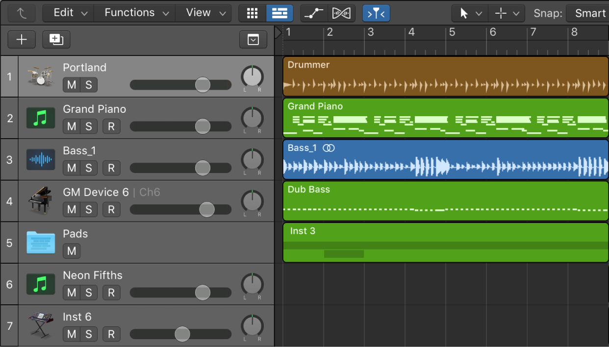 Logic Pro Tracks Overview Apple Support
