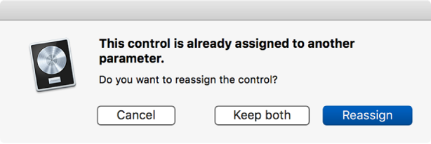 Figure. Reassign used controller dialog.
