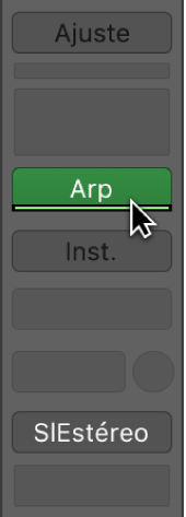 Ilustración. Se está señalando la línea de color verde bajo una ranura de efectos MIDI.