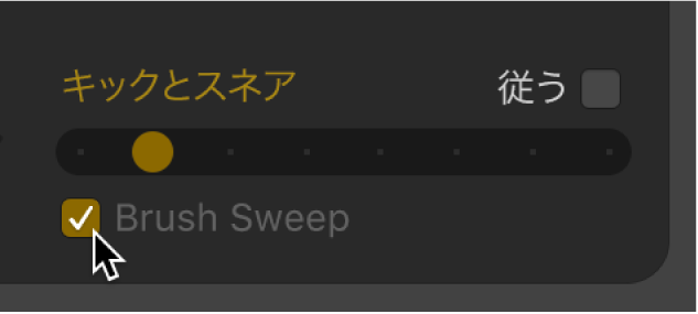 図。「Brush Sweep」チェックボックス。