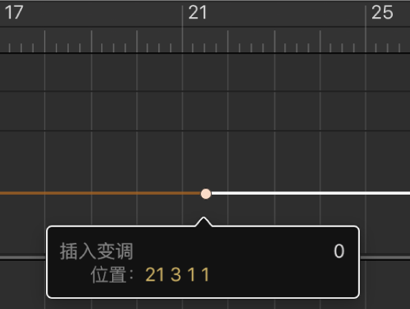 图。显示栏中变调值条目的变调轨道。