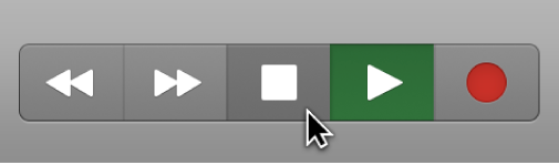 图。“停止”按钮已选定的走带控制按钮。