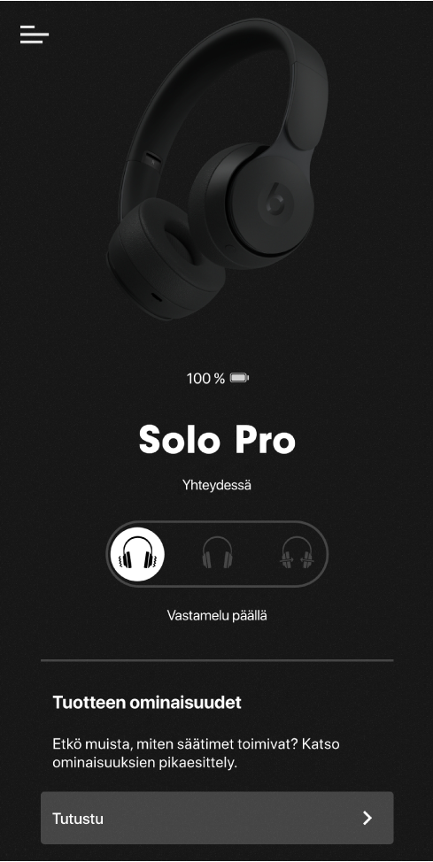 Solo Pro ‑laitenäkymä