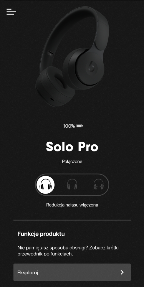Ekran urządzenia Solo Pro
