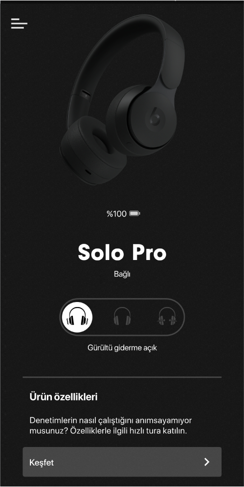 Solo Pro aygıt ekranı