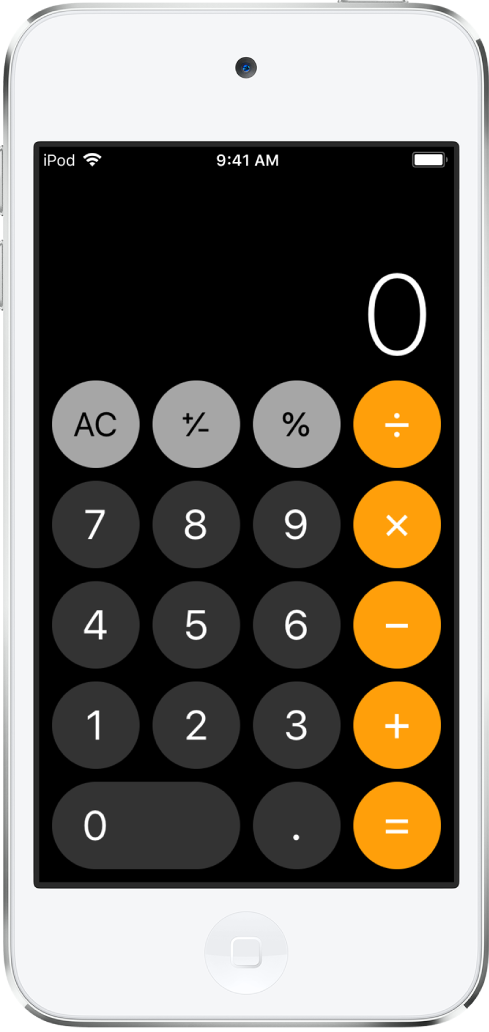 Calculadora estándar con funciones aritméticas básicas.