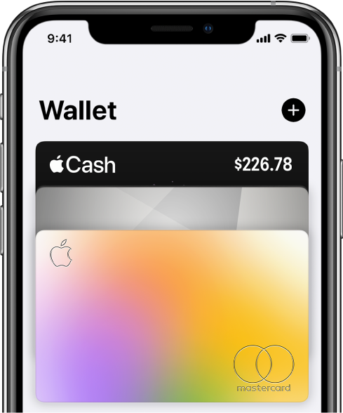 The top half of the Wallet screen, showing several credit and debit cards. The Add button is at the top-right corner.