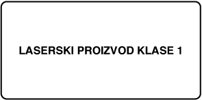 Naljepnica s oznakom "Laserski proizvod 1. razreda."