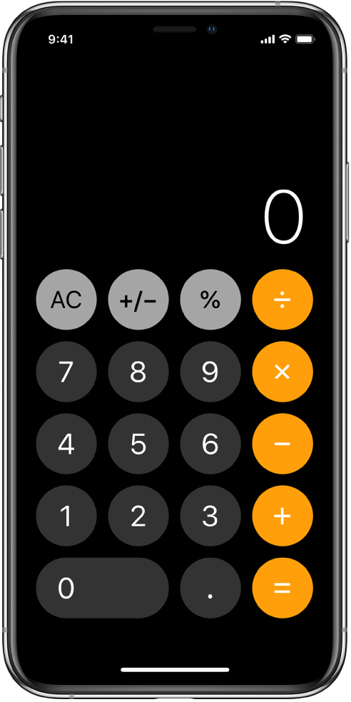 Kalkulator standard dengan fungsi aritmetik asas.