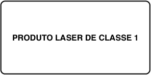 Um selo onde se lê “Produto de laser de classe 1”.