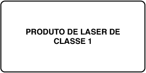 Uma etiqueta com a redação “Produto Laser de Classe 1”.