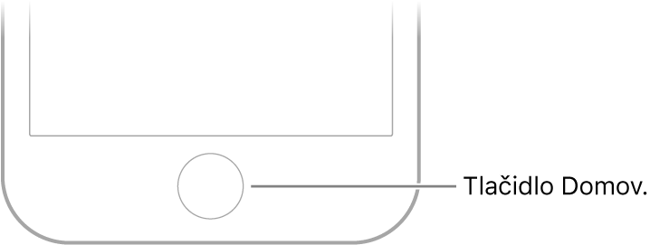 Tlačidlo Domov v spodnej časti iPhonu.
