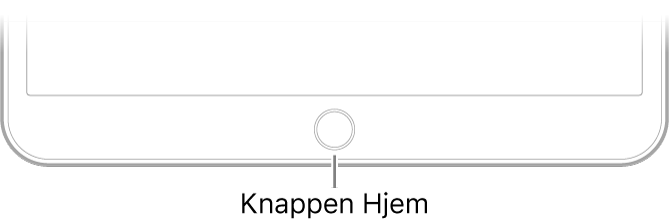 Knappen Hjem nederst på iPad.