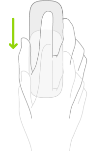 En illustration, der viser, hvordan du bruger en mus til at åbne Dock.