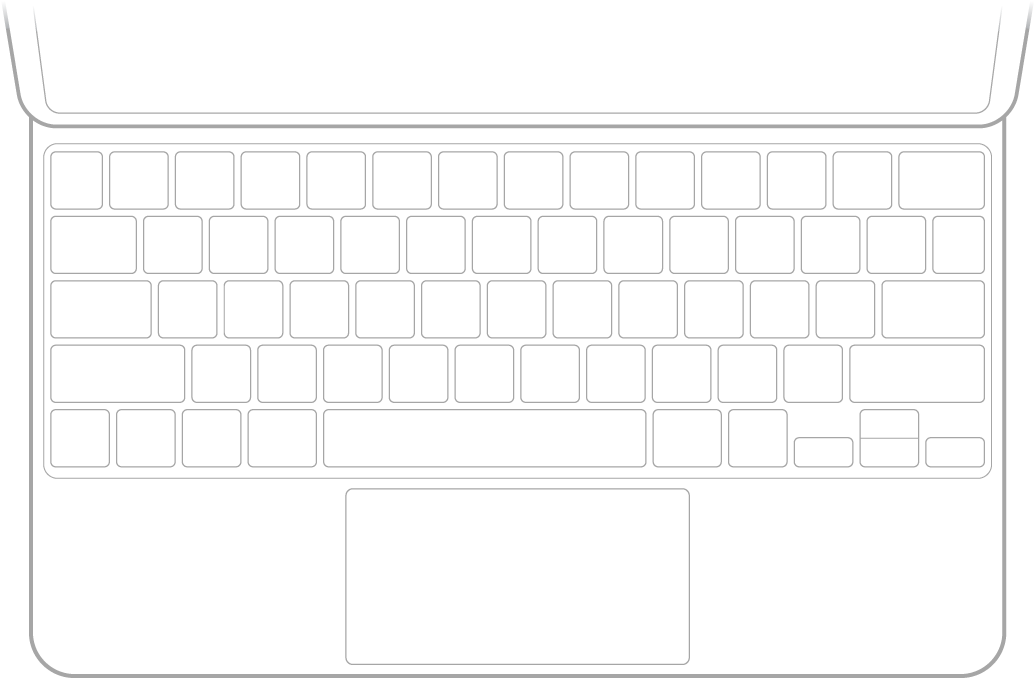 En illustration af Magic Keyboard til iPad.