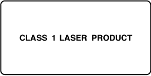 A label reading “Class 1 laser product.”