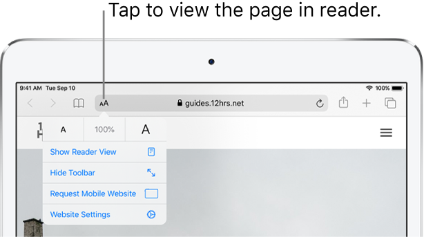 ipad safari toolbar