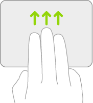 An illustration symbolizing the gesture on a trackpad for returning to the Home screen.