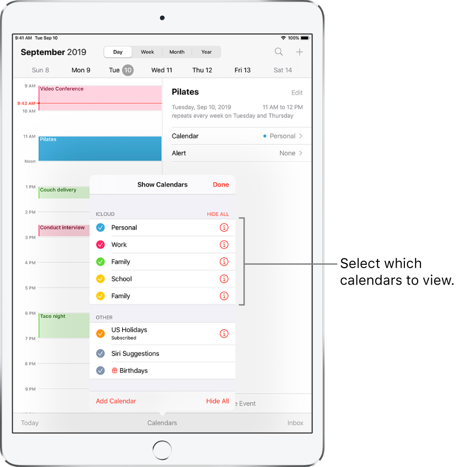 Set up multiple calendars on iPad Apple Support
