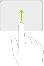 Una ilustración que muestra el gesto de abrir el centro de notificaciones en un trackpad.