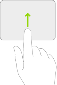 Illustration symbolisant le geste à effectuer sur un trackpad pour ouvrir le Centre de notifications.