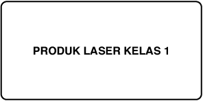 Label menyatakan “Class 1 laser product.”