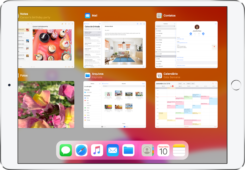 A tela do Seletor de Apps exibindo vários apps.