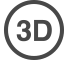 cerc având scris “3D” în interior