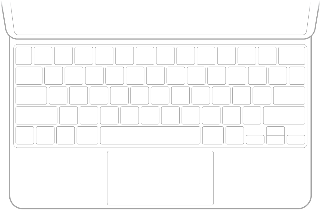 Ilustrácia klávesnice Magic Keyboard pre iPad.