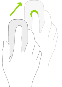 En illustration som visar hur du använder en mus till att öppna Kontrollcenter.