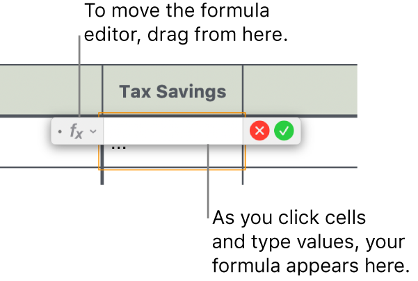 The formula editor.