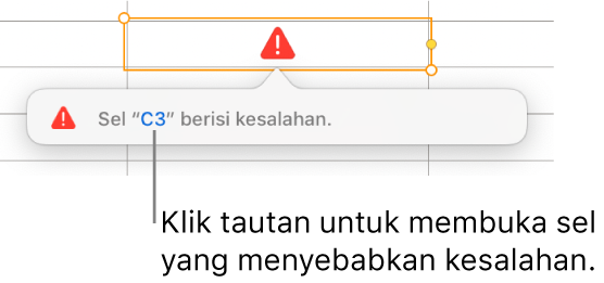 Tautan kesalahan sel.