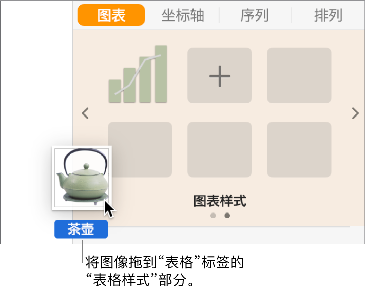 将图像拖移到“表格样式”面板以创建新的样式。