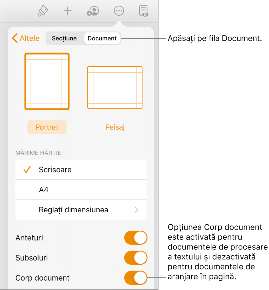 Pages pentru Mac: Trimiterea unui document Pages