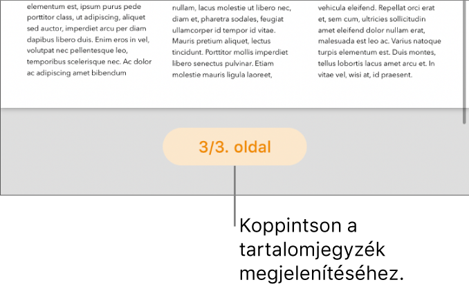 Egy megnyitott dokumentum „3/3” oldalszámmal a képernyő aljának közepén.