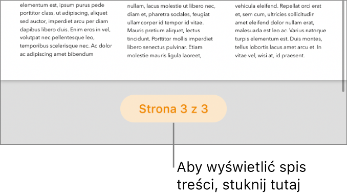 Otwarty dokument. Na dole, po środku ekranu, widoczna jest liczba stron, trzy z trzech.