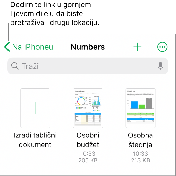 Upravitelj tabličnih dokumenata za iPhone.