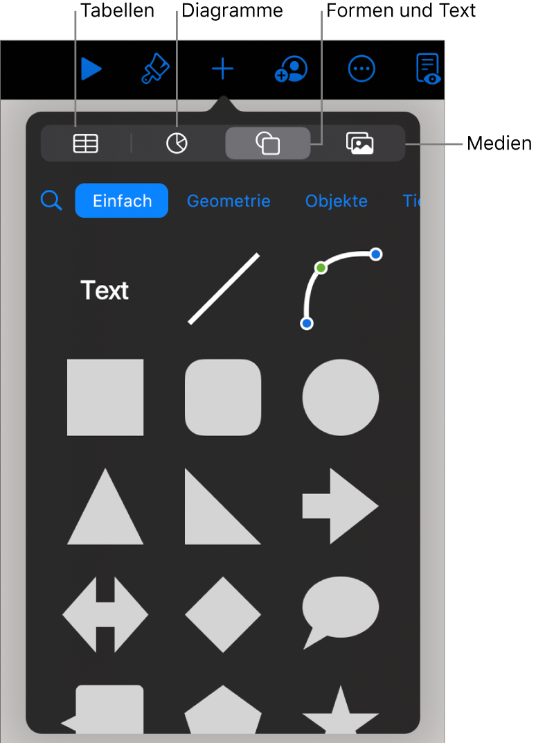 Einfuhrung In Bilder Diagramme Und Andere Objekte In Keynote Auf Dem Ipad Apple Support